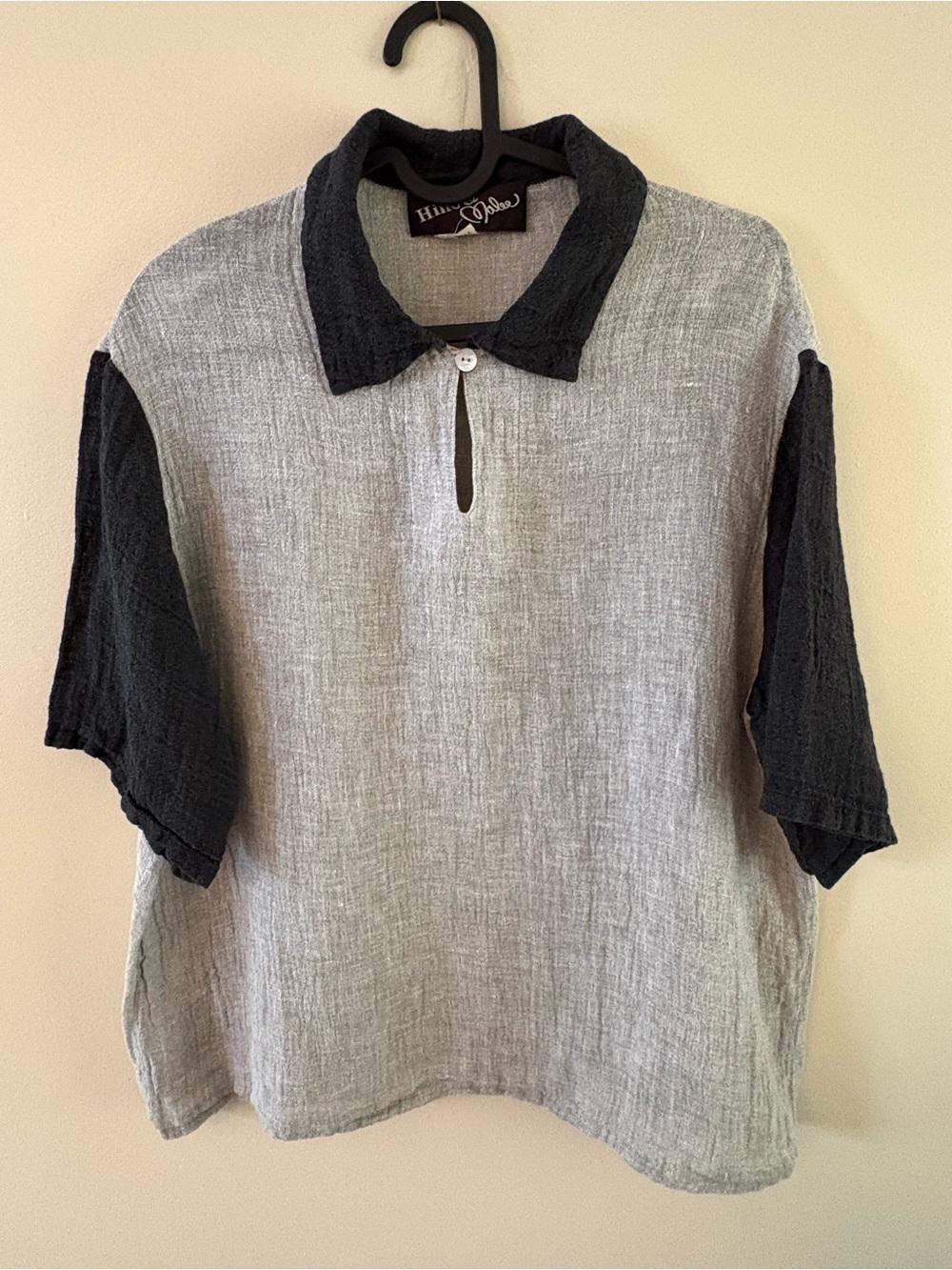 Two-Tone Linen Polo Shirt - Vintage Hino & Malee - Picture 3 of 6